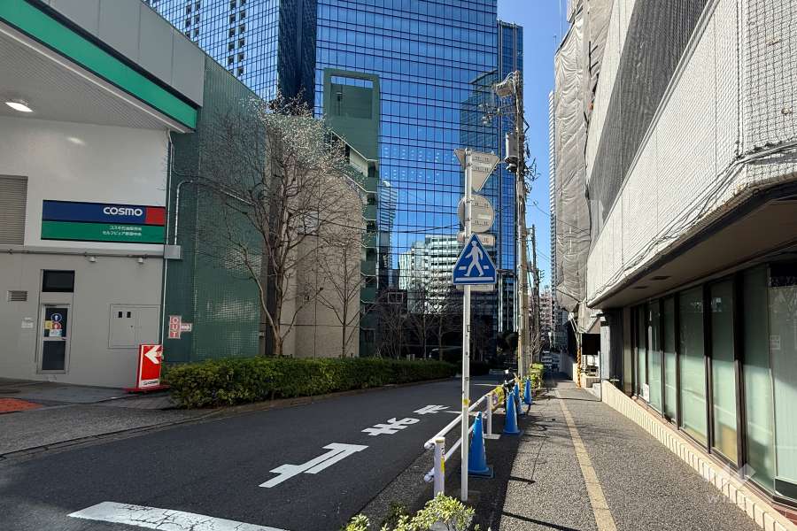 敷地の南側前面道路（東側から）