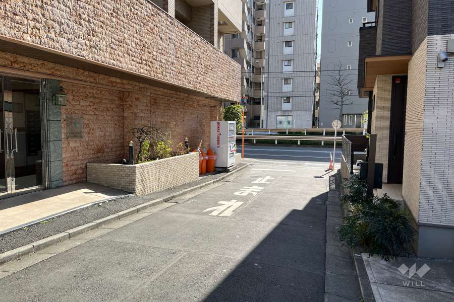 敷地西側の前面道路