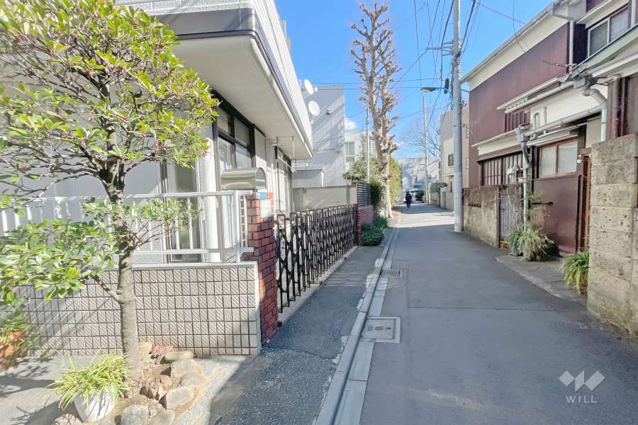 敷地南側の前面道路（西側から）