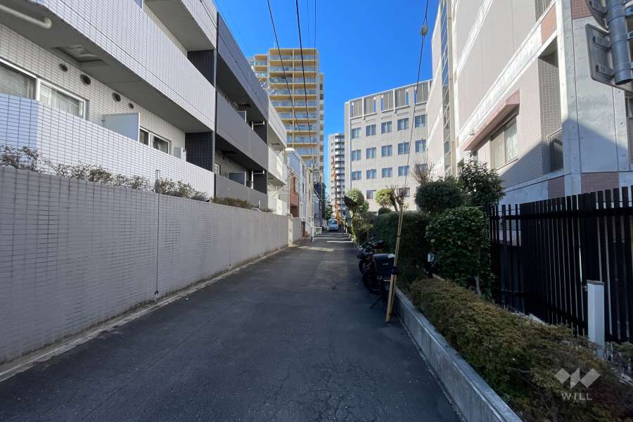 敷地の北側前面道路（東側から）