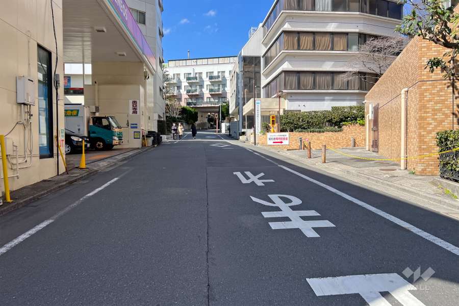 敷地の西側前面道路（南側から）