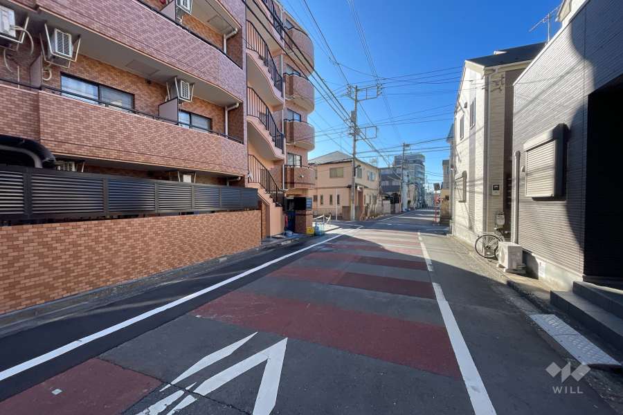 敷地の西側前面道路（北側から）