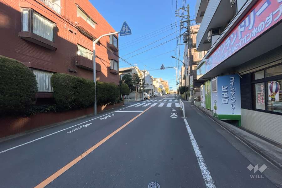 敷地の東側前面道路（南側から）
