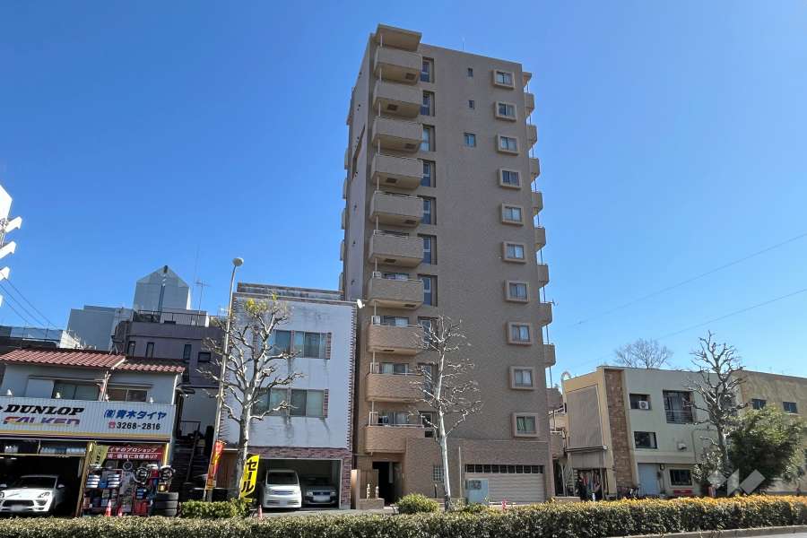 ミリオンガーデン早稲田の外観（北西側から）