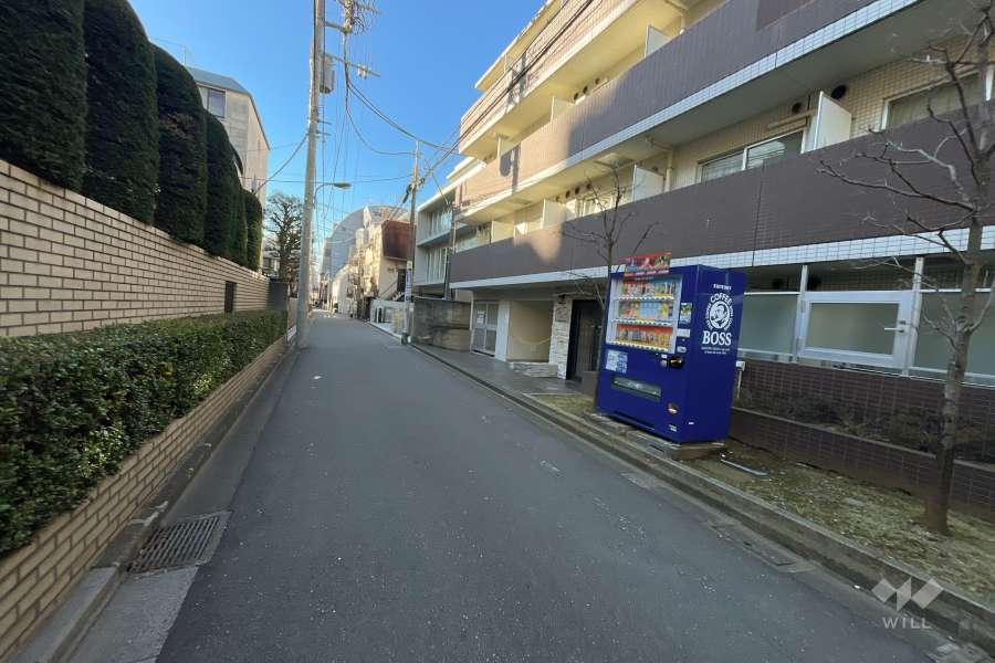 敷地東側の前面道路（北側から）