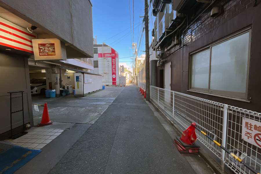 敷地の東側前面道路（北側から）