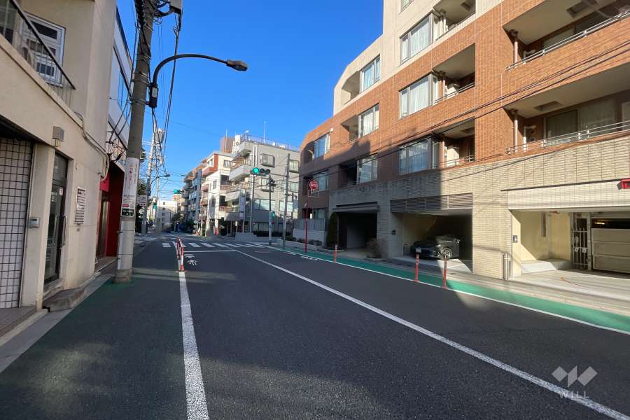 敷地西側の前面道路（南側から）