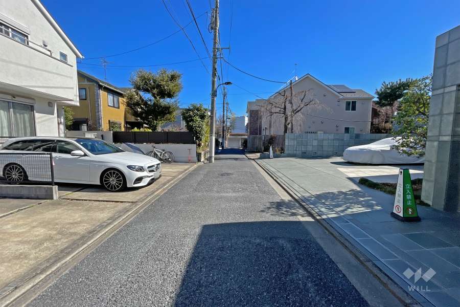 敷地の西側前面道路（北側から）