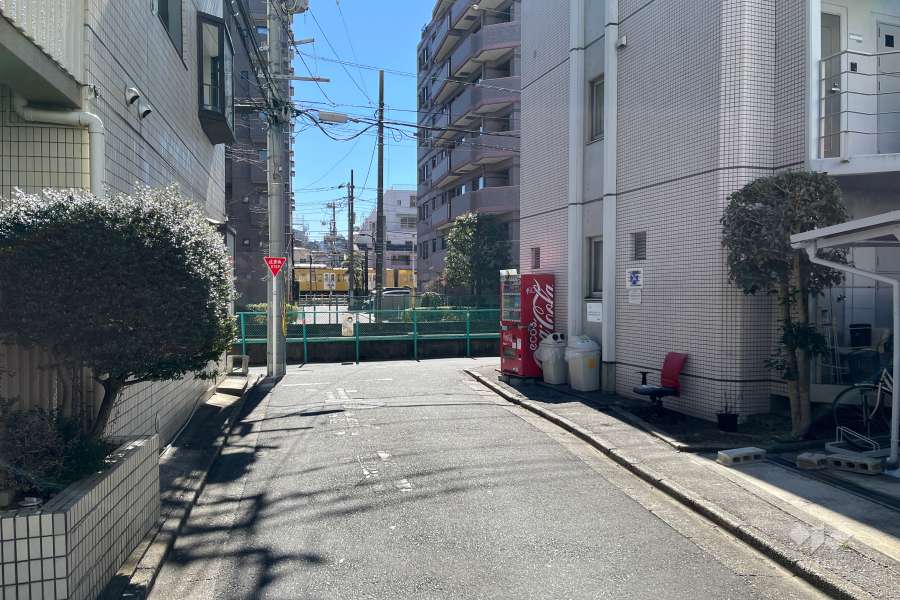 敷地の東側前面道路（北側から）