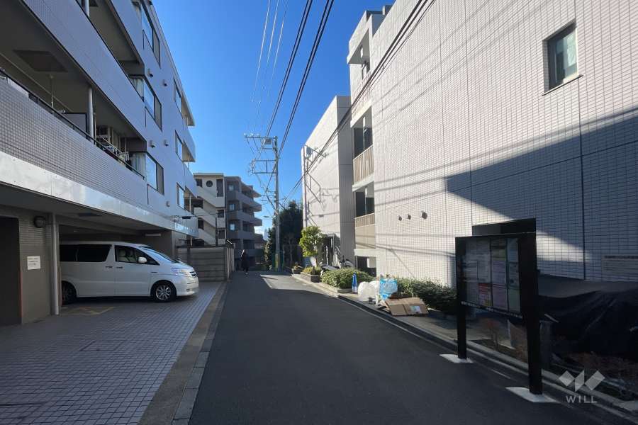敷地の東側前面道路（南側から）
