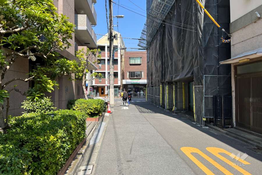 敷地の東側前面道路（南側から）