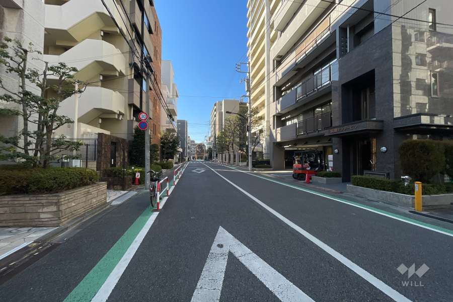 敷地の北側前面道路（東側から）