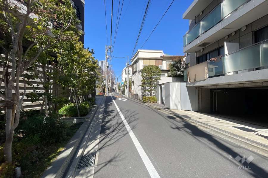 敷地の東側前面道路（南側から）