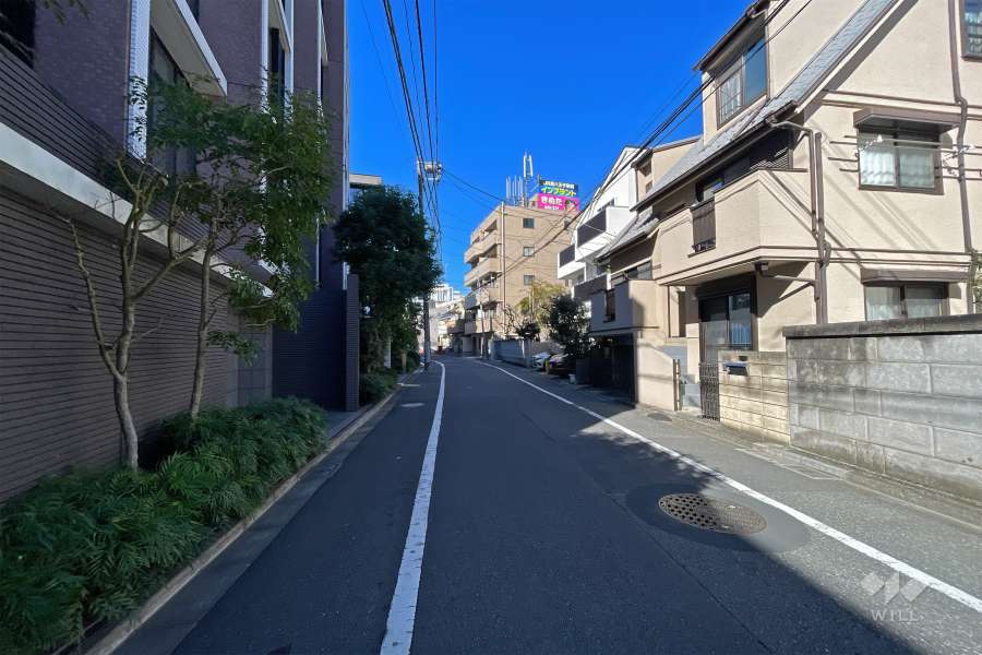 敷地北側の前面道路（東側から）