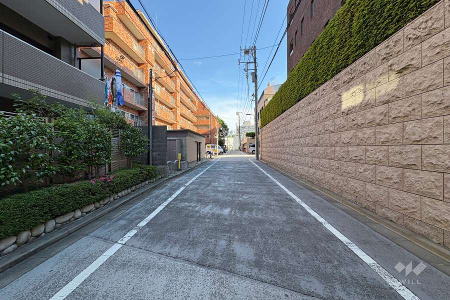 敷地西側の前面道路　