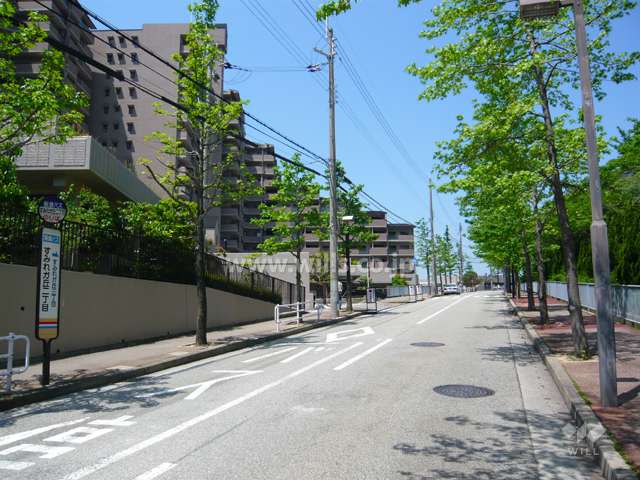 周辺の街並み（バス停が目の前にあります）