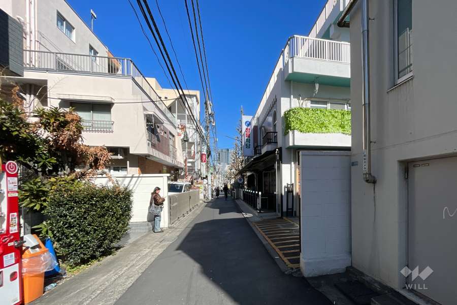 敷地の東側前面道路（南側から）