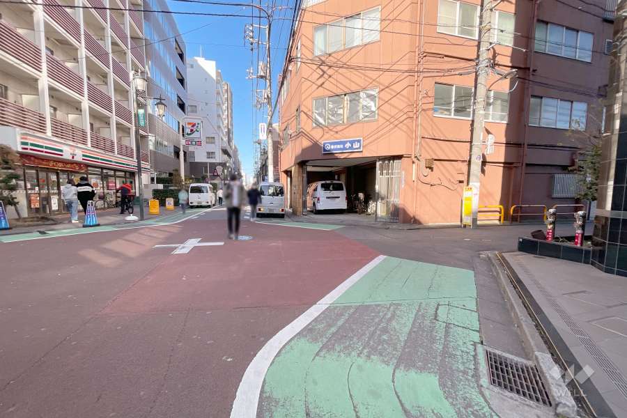 敷地西側の前面道路（南側から）