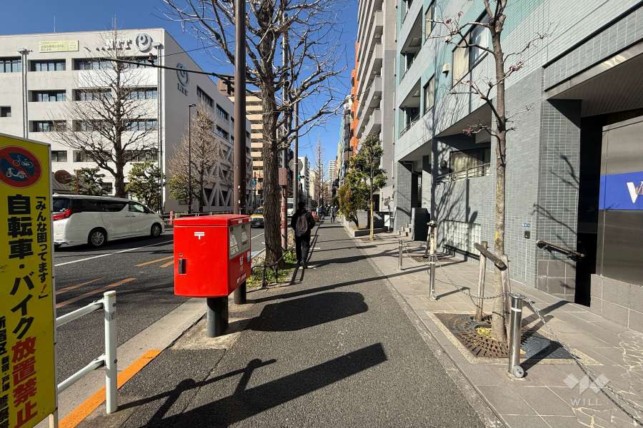 敷地の南西側前面道路（北西側から）