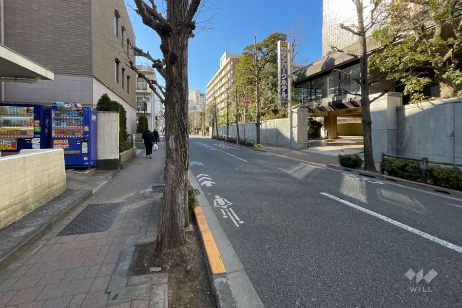 敷地の南側前面道路（東側から）