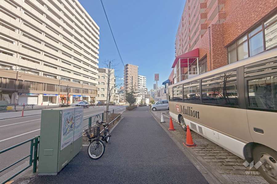 敷地北側の前面道路（西側から）