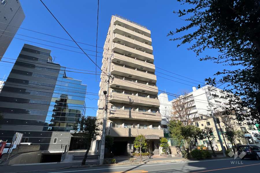 スカイコート神楽坂壱番館の外観（南西側から）