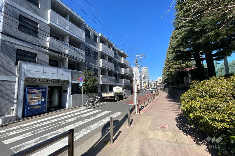 敷地の東側前面道路（南側から）