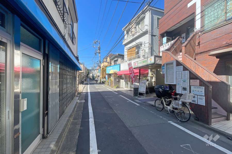 敷地の南側前面道路（東側から）