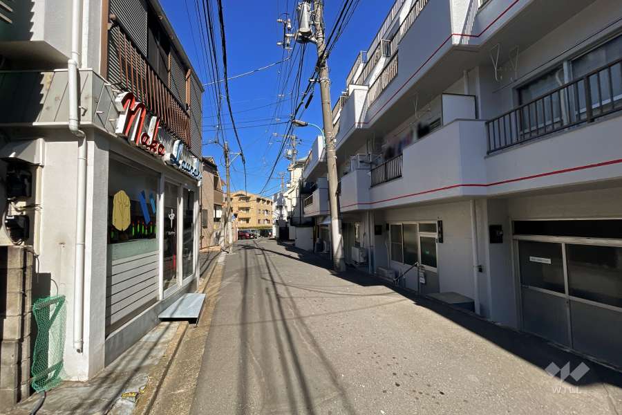 敷地西側の前面道路（南側から）