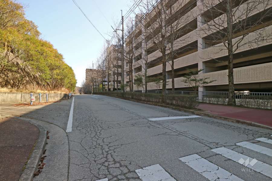 敷地北側の前面道路