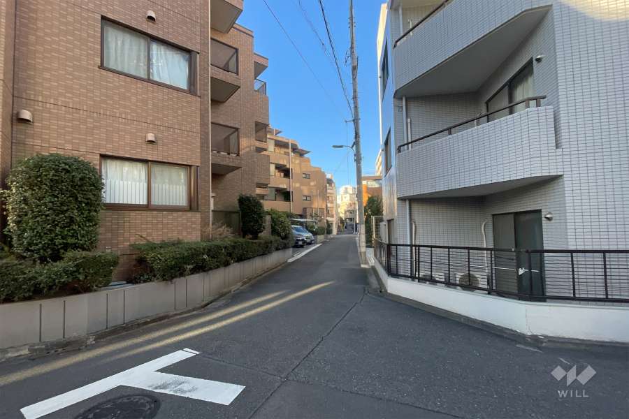 敷地西側の前面道路　