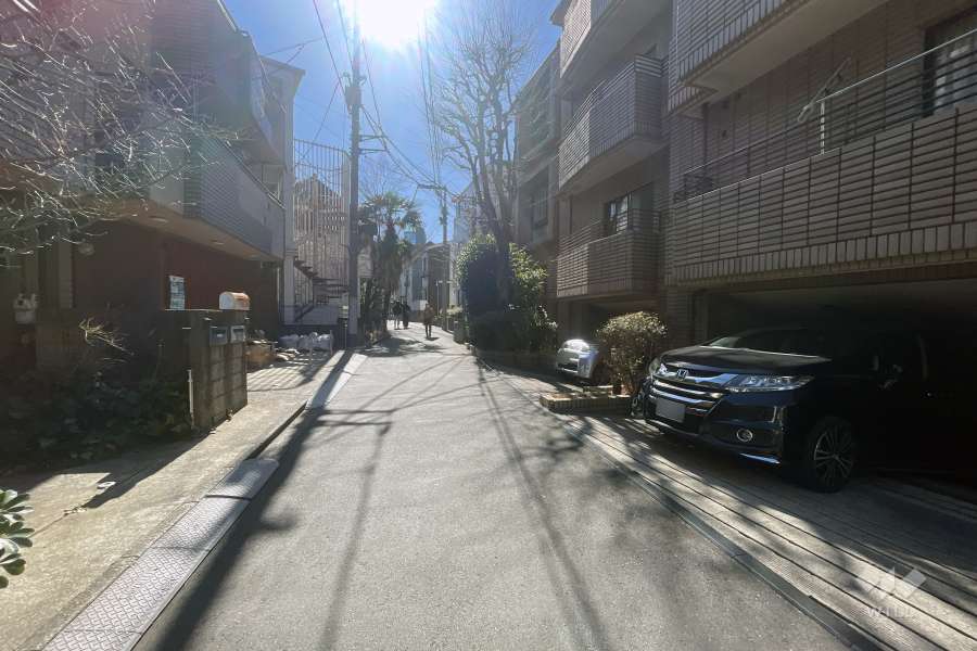 敷地の東側前面道路（北側から）