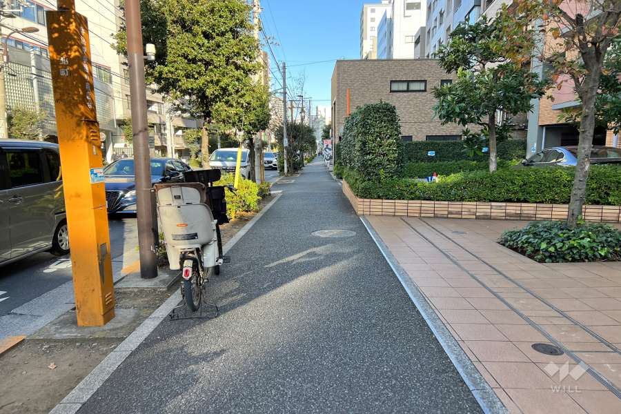 敷地北側の前面道路　