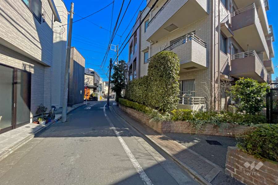 敷地西側の前面道路（南側から）