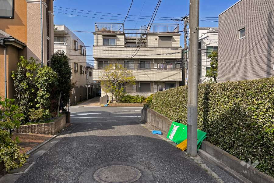 敷地西側の前面道路（南側から）