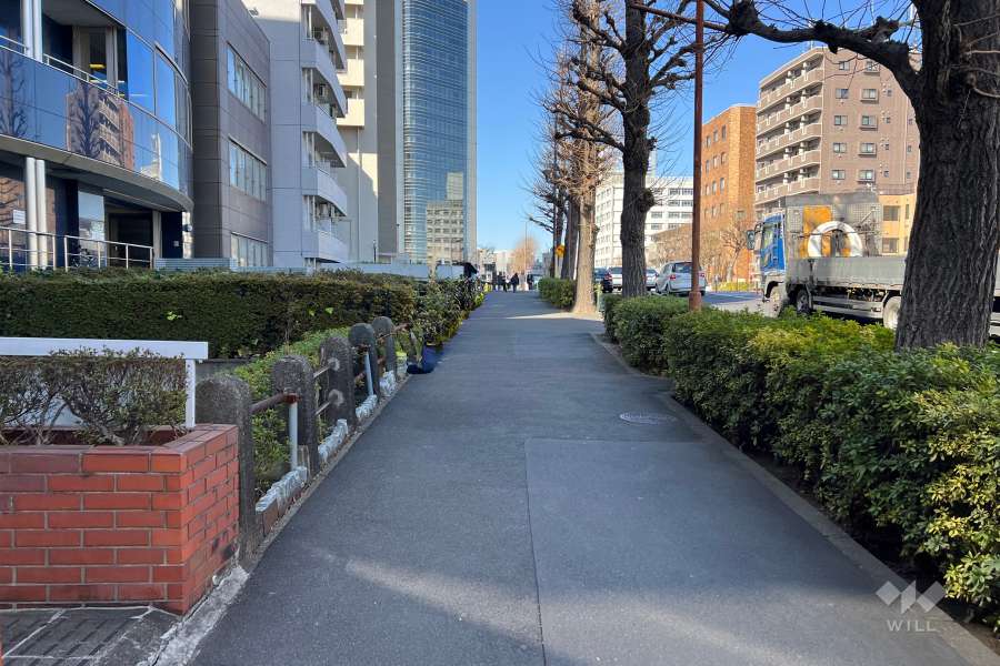 敷地北東側の前面道路