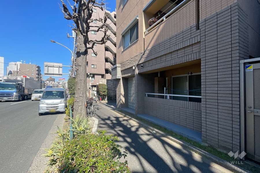 敷地西側の前面道路　