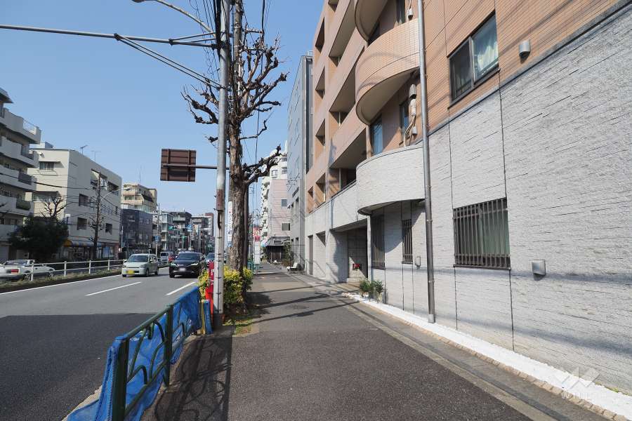 敷地西側の前面道路