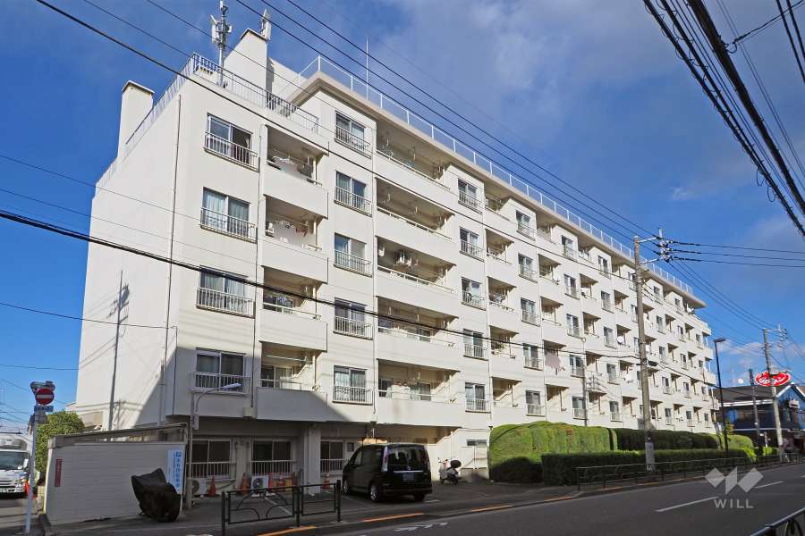 丸増井荻マンションの外観（南西側から）