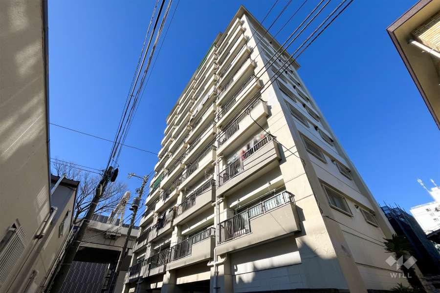 桜上水山森マンションの外観（北東側から）