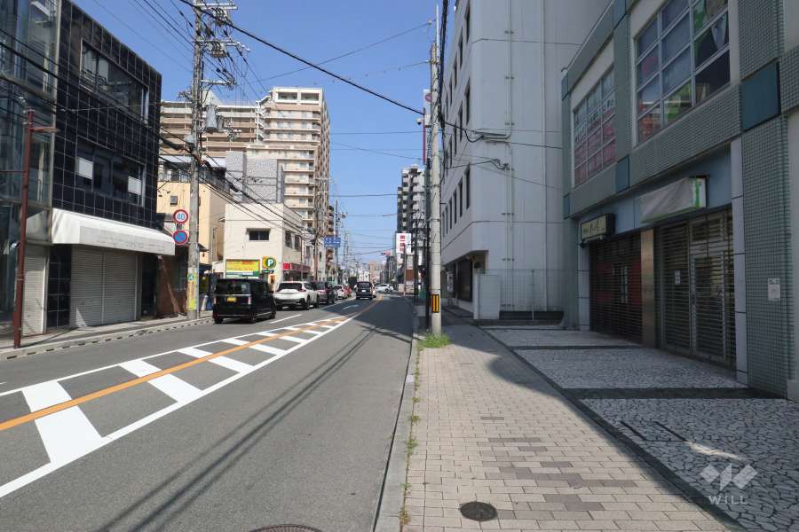 敷地北側の前面道路（西側から）