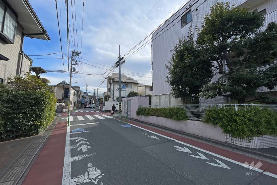 敷地の東側前面道路（北側から）