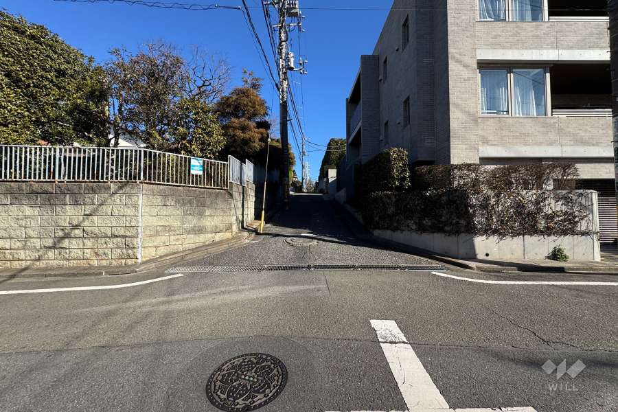 敷地の西側前面道路（南側から）
