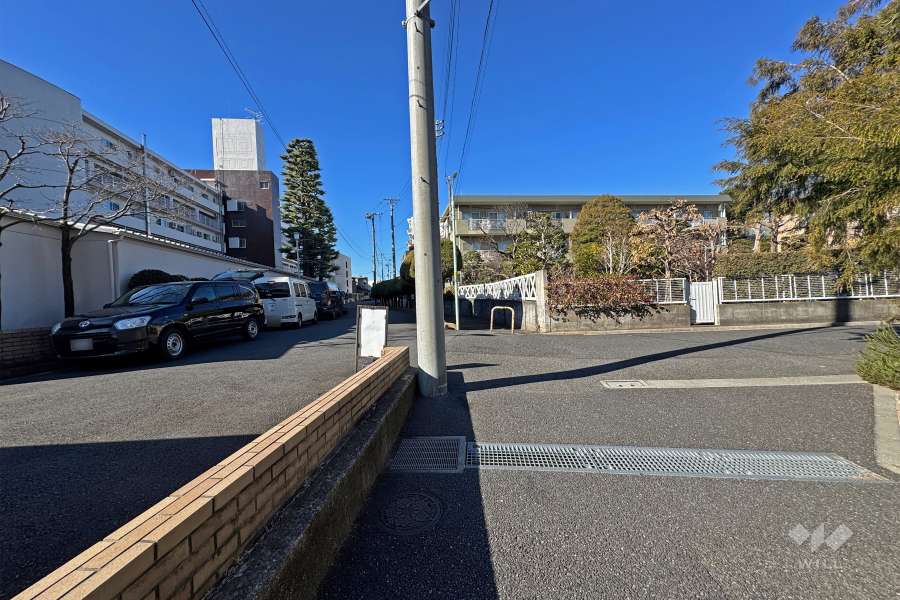 敷地の北側前面道路（東側から）