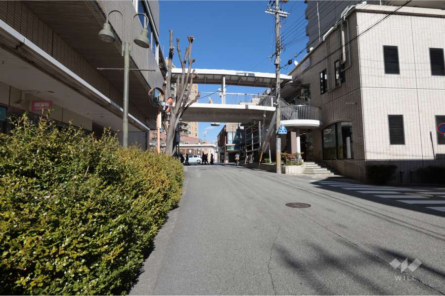 敷地西側の前面道路