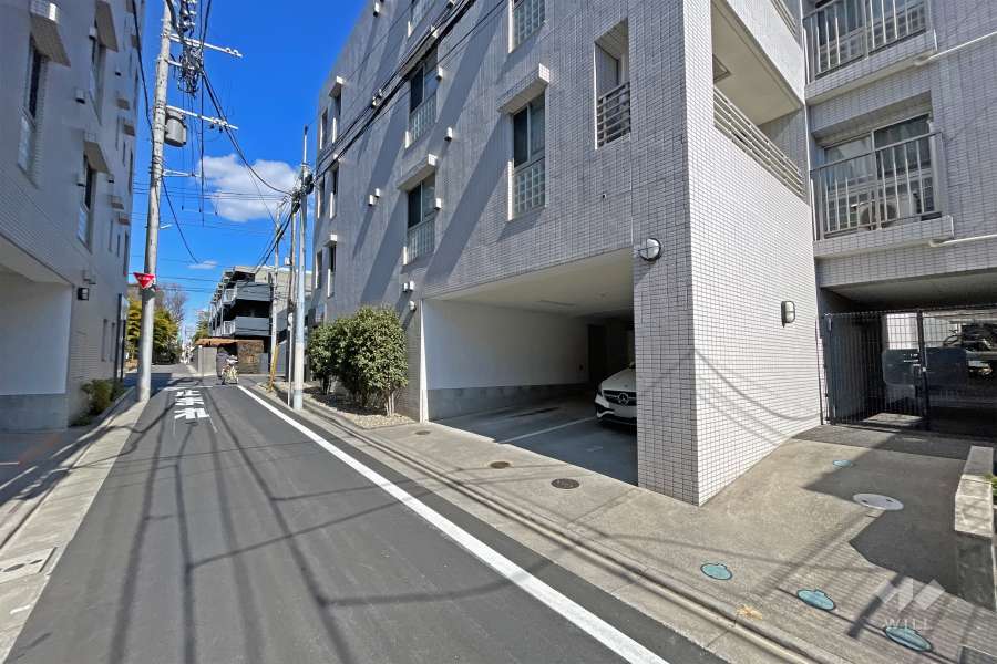 敷地の西側前面道路（南側から）