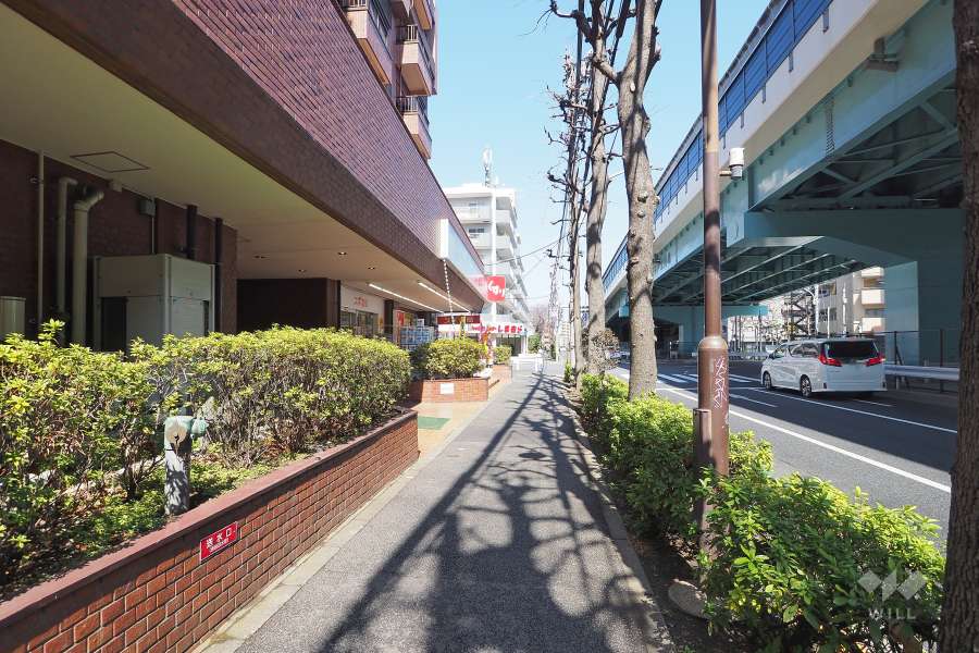 敷地東側の前面道路