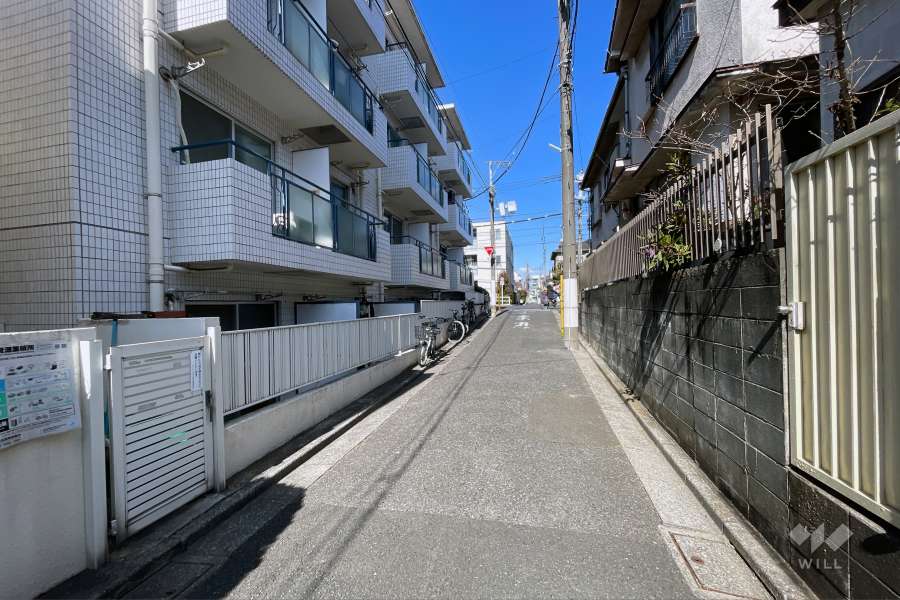 敷地の東側前面道路（南側から）