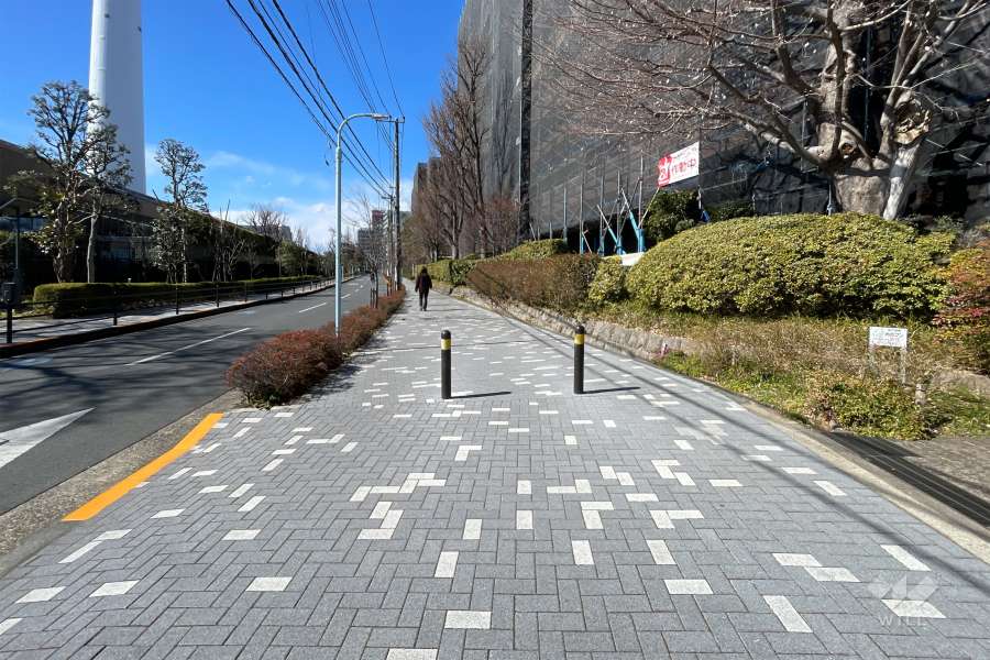 敷地の南側前面道路（東側から）
