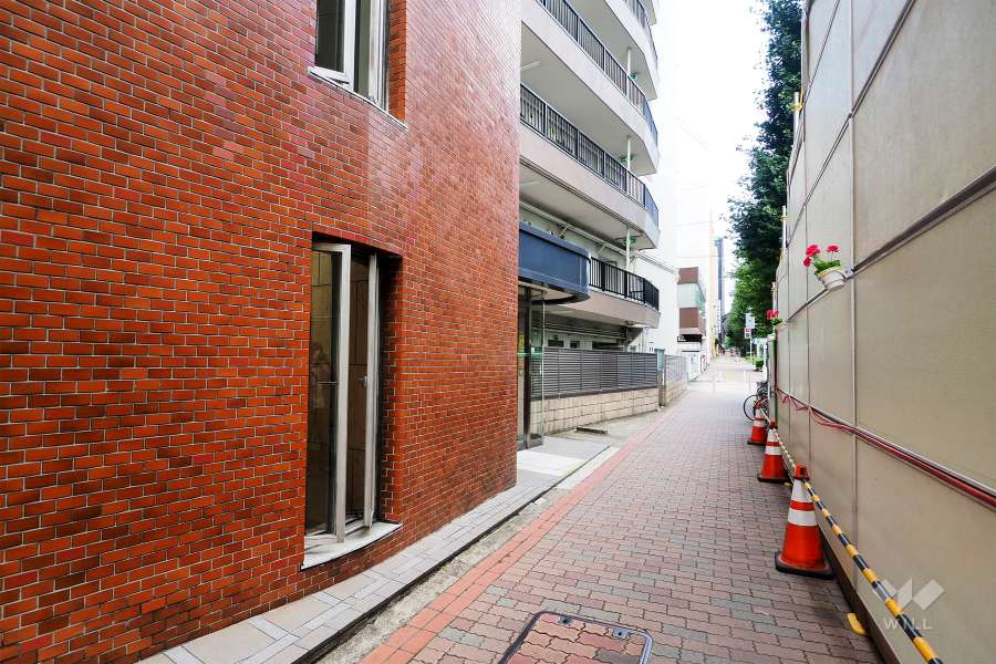 敷地西側の前面道路（北側から）